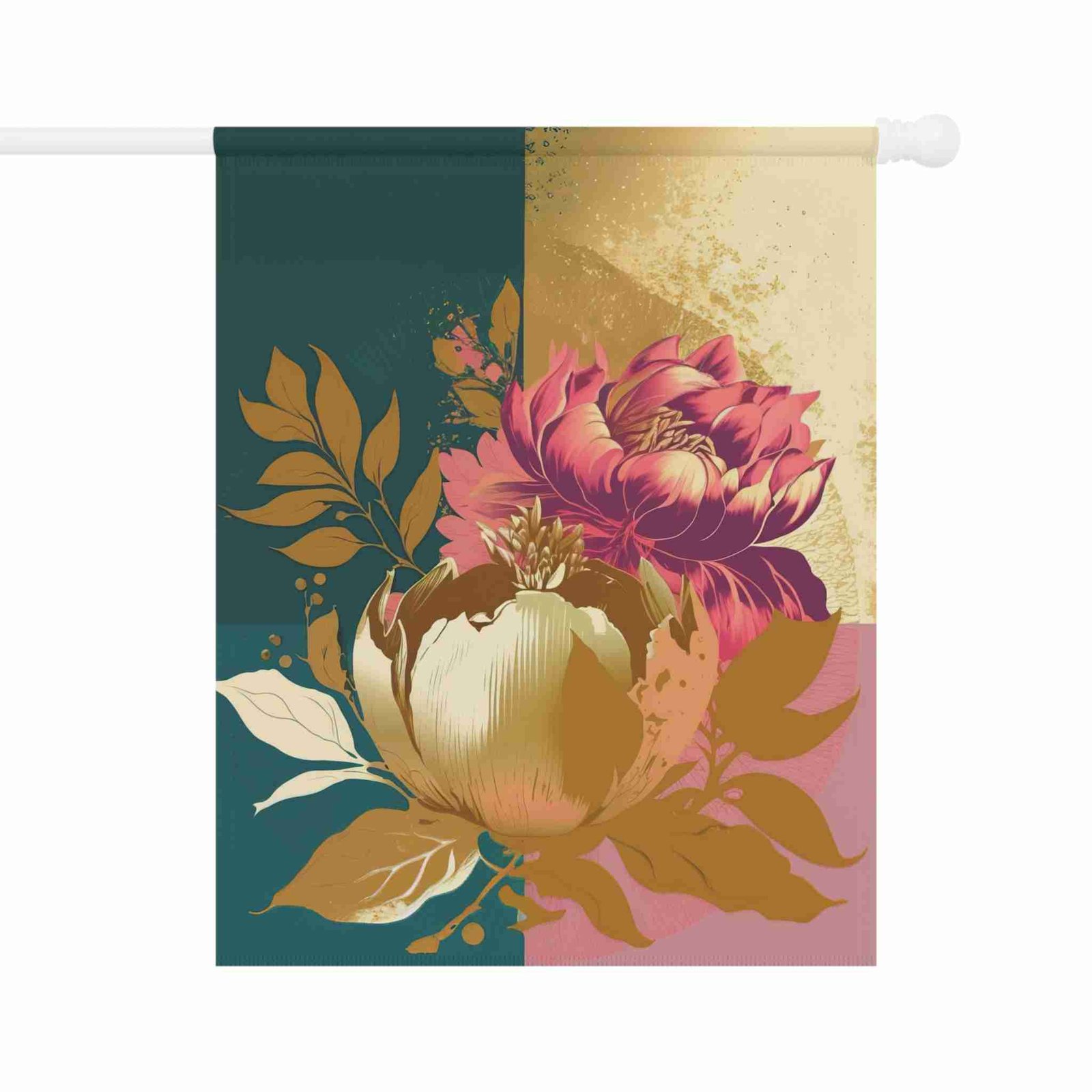 Gold and Mauve Flower Garden Flag - Image 6