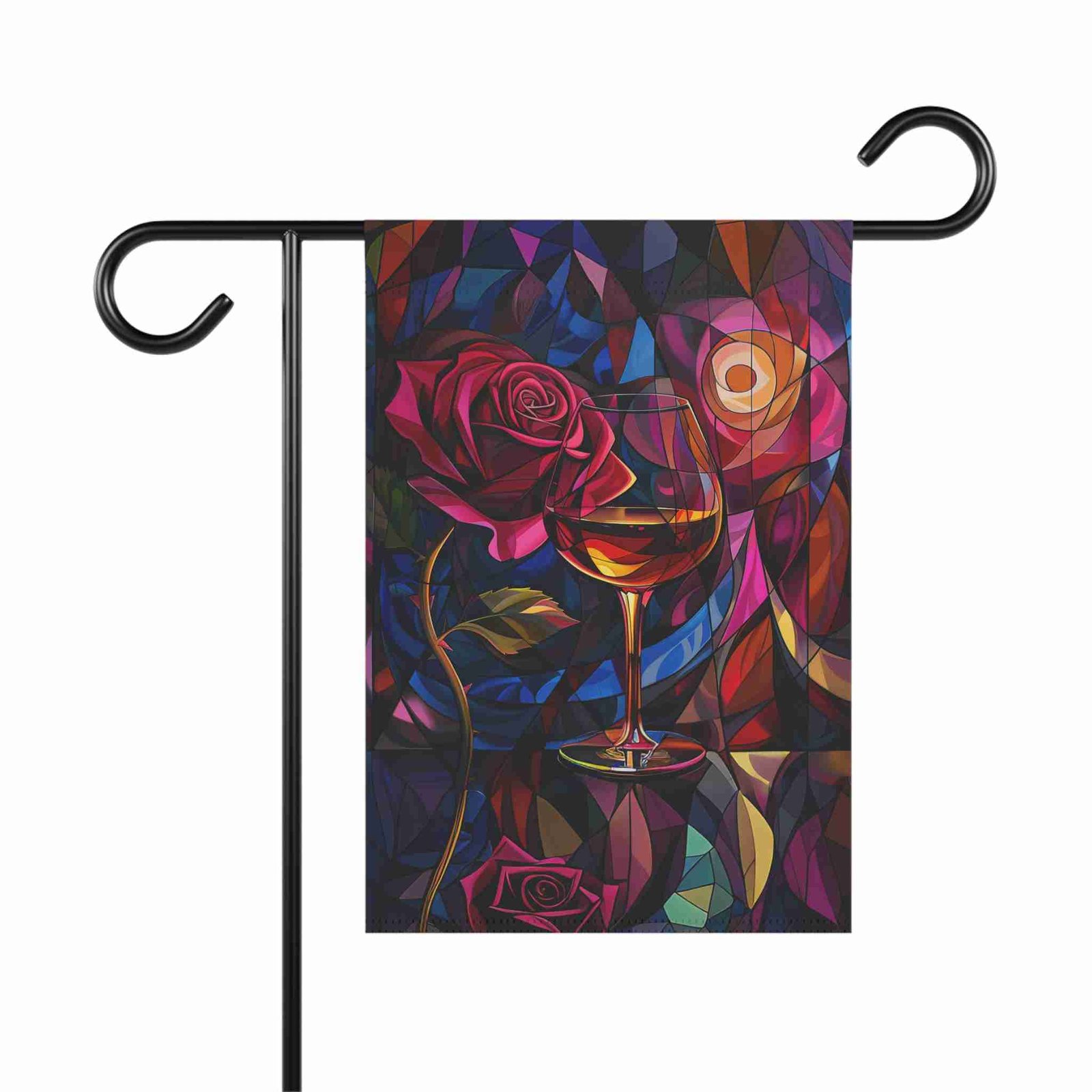 Abstract Wine and Rose Garden Flag