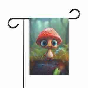 Cute Mushroom Garden Flag