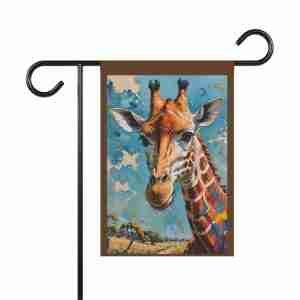 Painted Giraffe Garden Flag