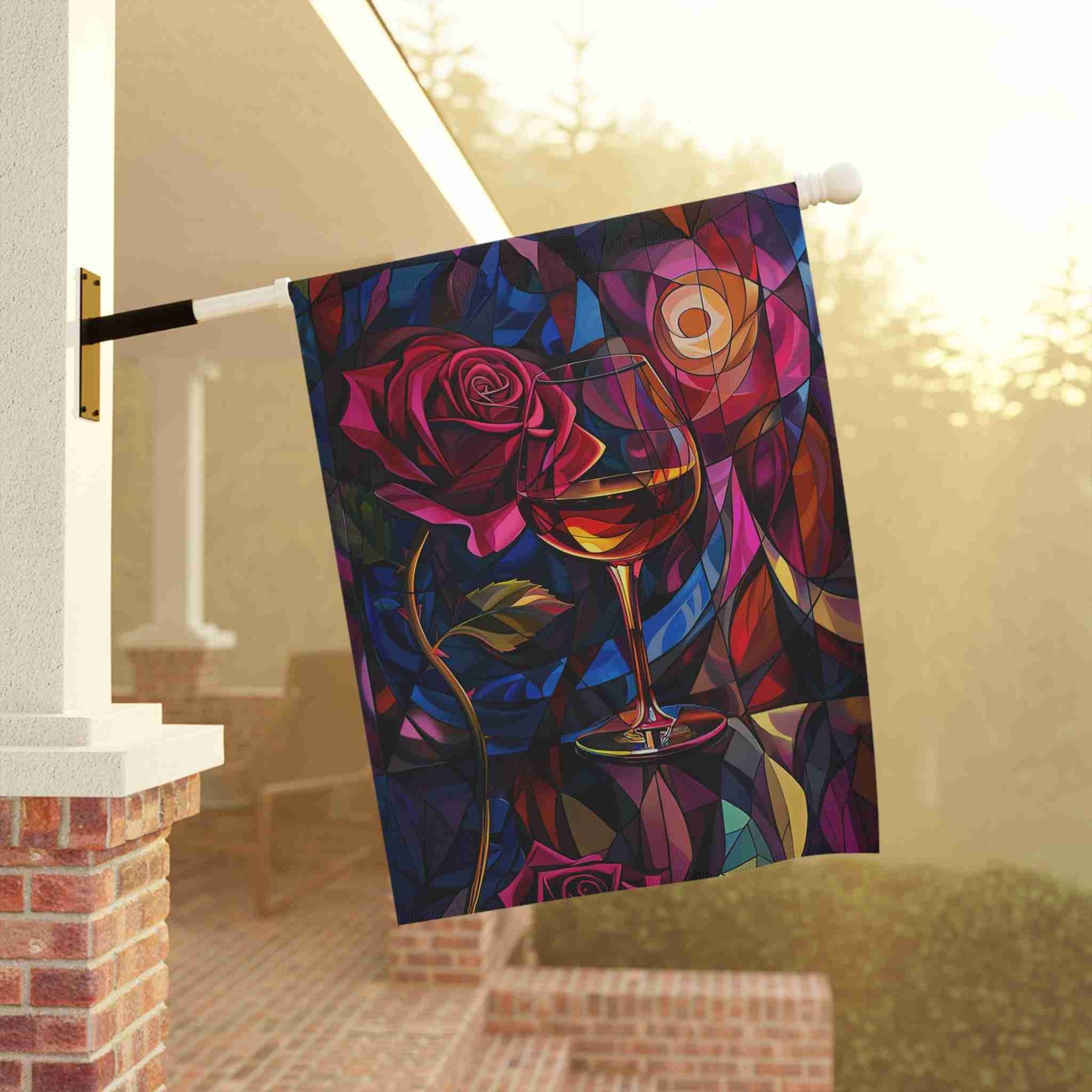 Abstract Wine and Rose Garden Flag - Image 9