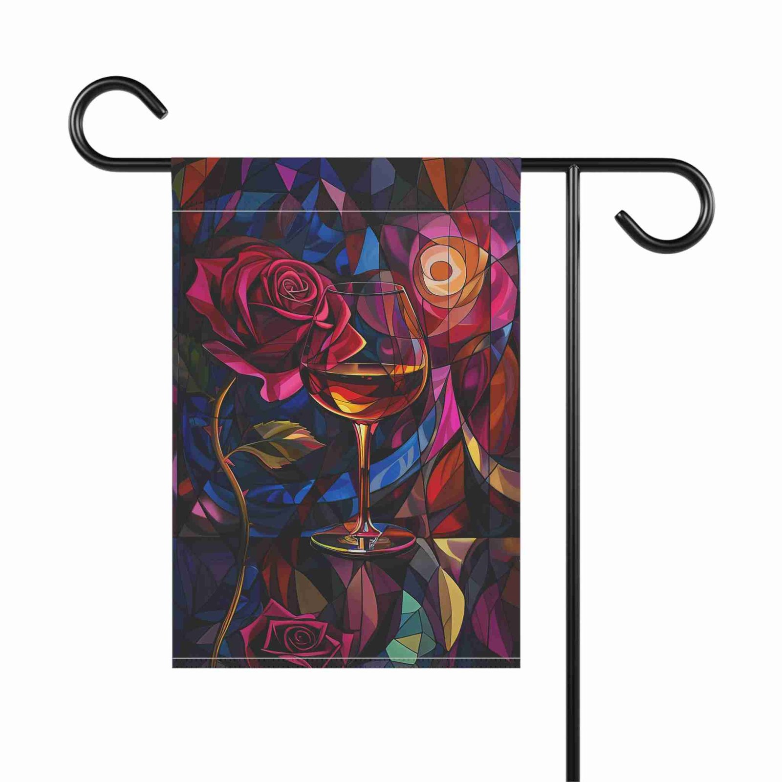 Abstract Wine and Rose Garden Flag - Image 2