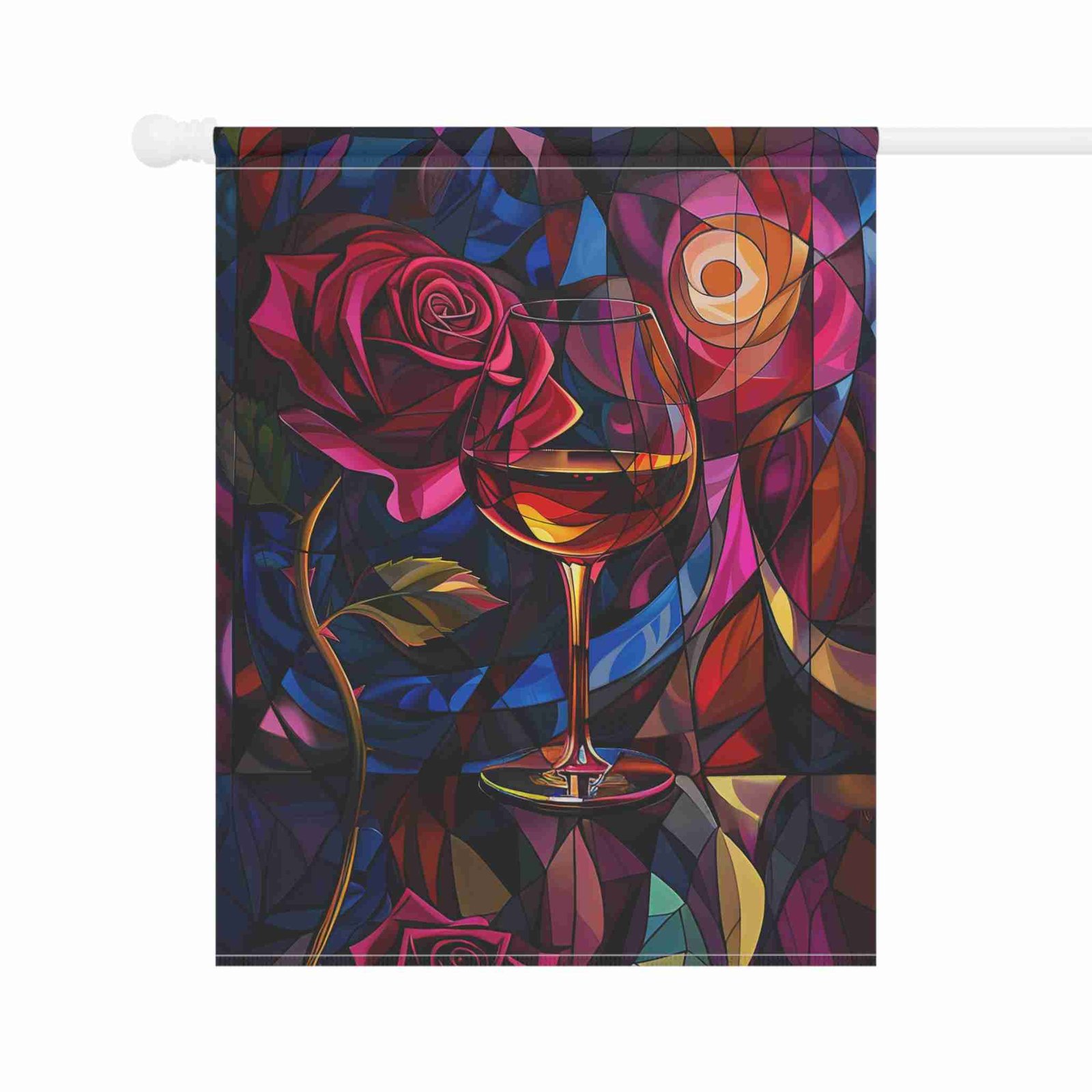 Abstract Wine and Rose Garden Flag - Image 7