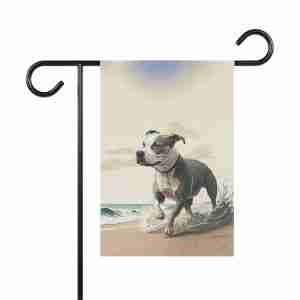 Pitbull on the Beach Garden Flag