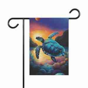 Colorful Turtle Garden Flag