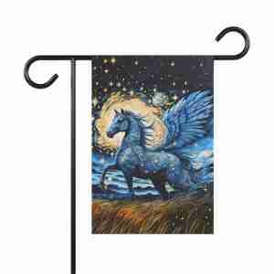 Blue Pegasus Garden Flag