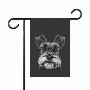 Black and White Schnauzer Garden Flag