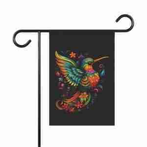 Colorful Hummingbird Garden Flag