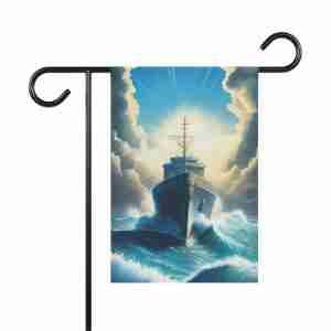 Bright Sunlight Ship Garden Flag