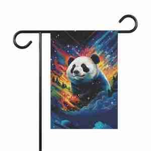 Colorful Sky Panda Garden Flag