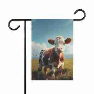 Calf in a Field Garden Flag