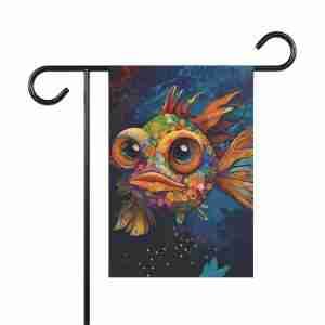 Abstract Fish Garden Flag
