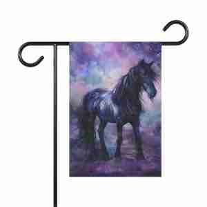 Mystical Black Horse Garden Flag