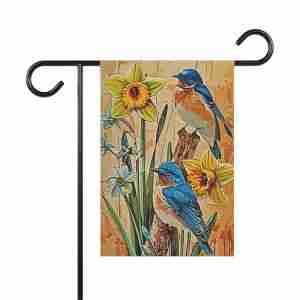 Two Blue Birds Garden Flag