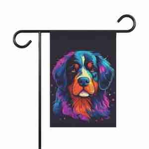 Abstract Bernese Mountain Dog Garden Flag