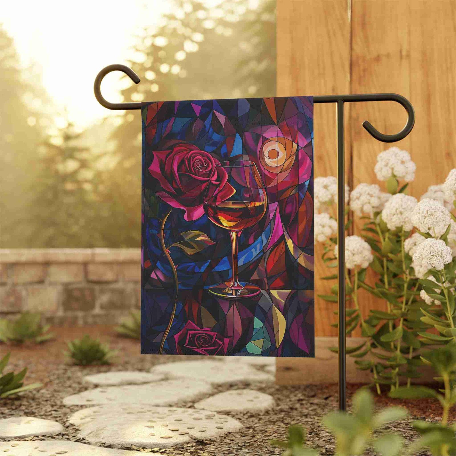 Abstract Wine and Rose Garden Flag - Image 4