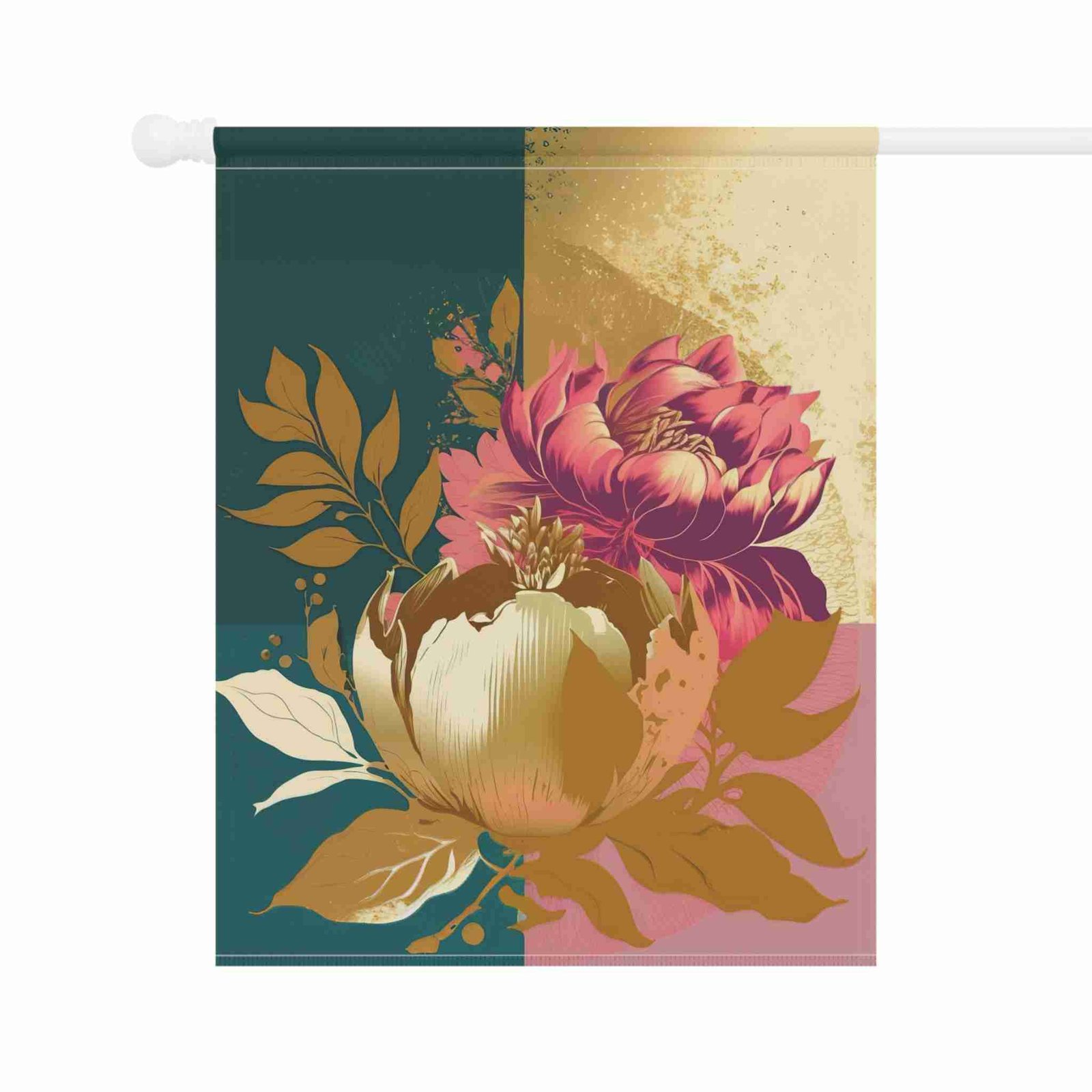 Gold and Mauve Flower Garden Flag - Image 7