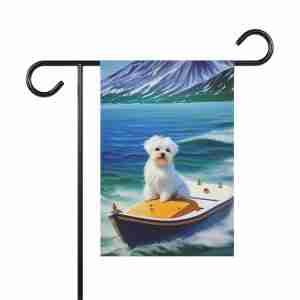 Blue Boat Maltese Garden Flag