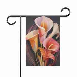 Abstract Colorful Lilies Garden Flag