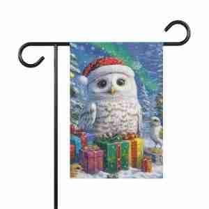 Snowy Owl Christmas Garden Flag