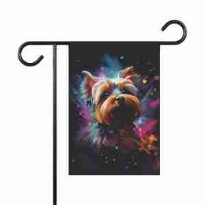 Abstract Yorkshire Terrier Garden Flag