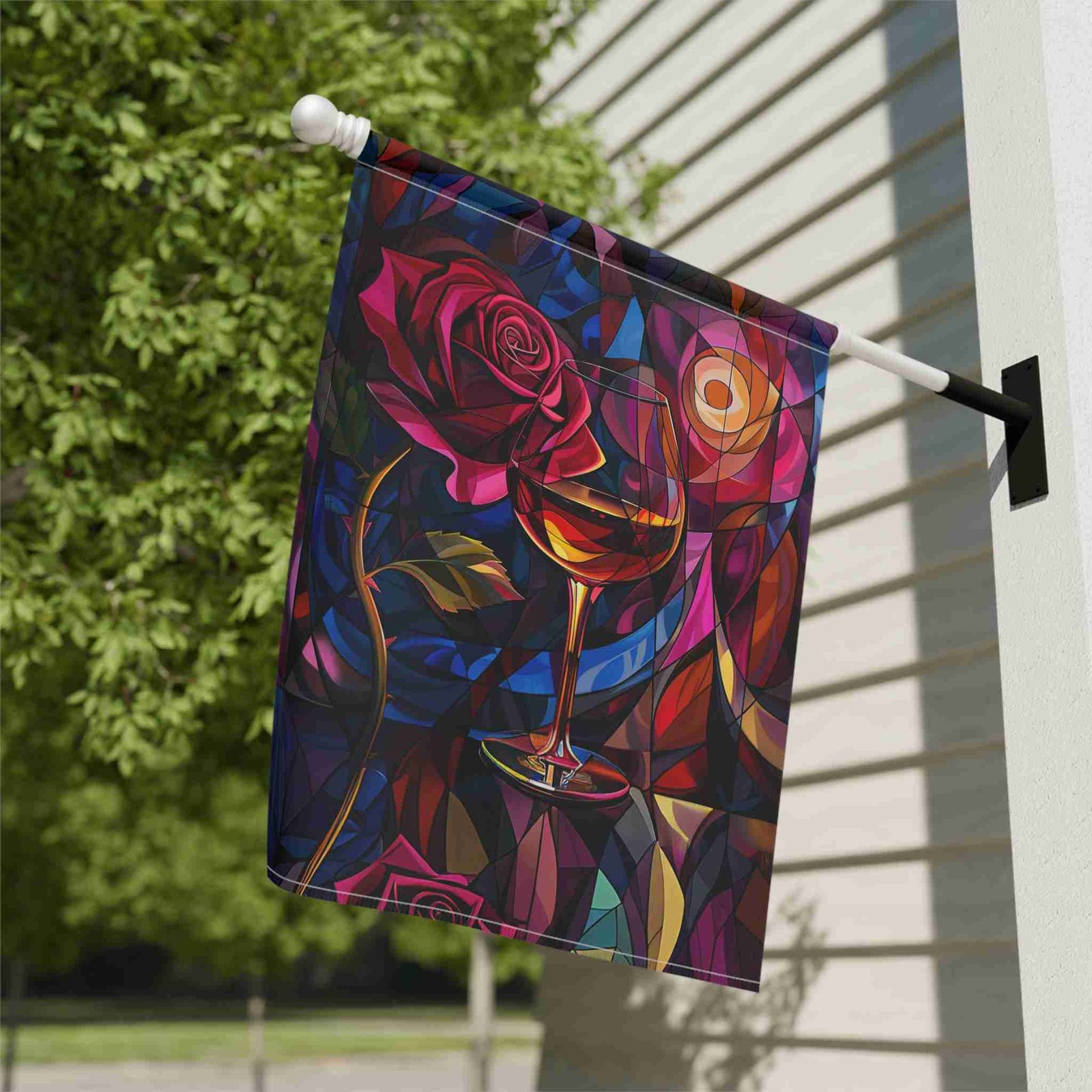 Abstract Wine and Rose Garden Flag - Image 10