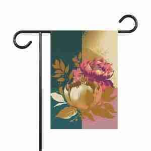 Gold and Mauve Flower Garden Flag