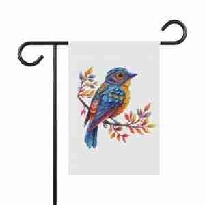 Colorful Abstract Bird Garden Flag