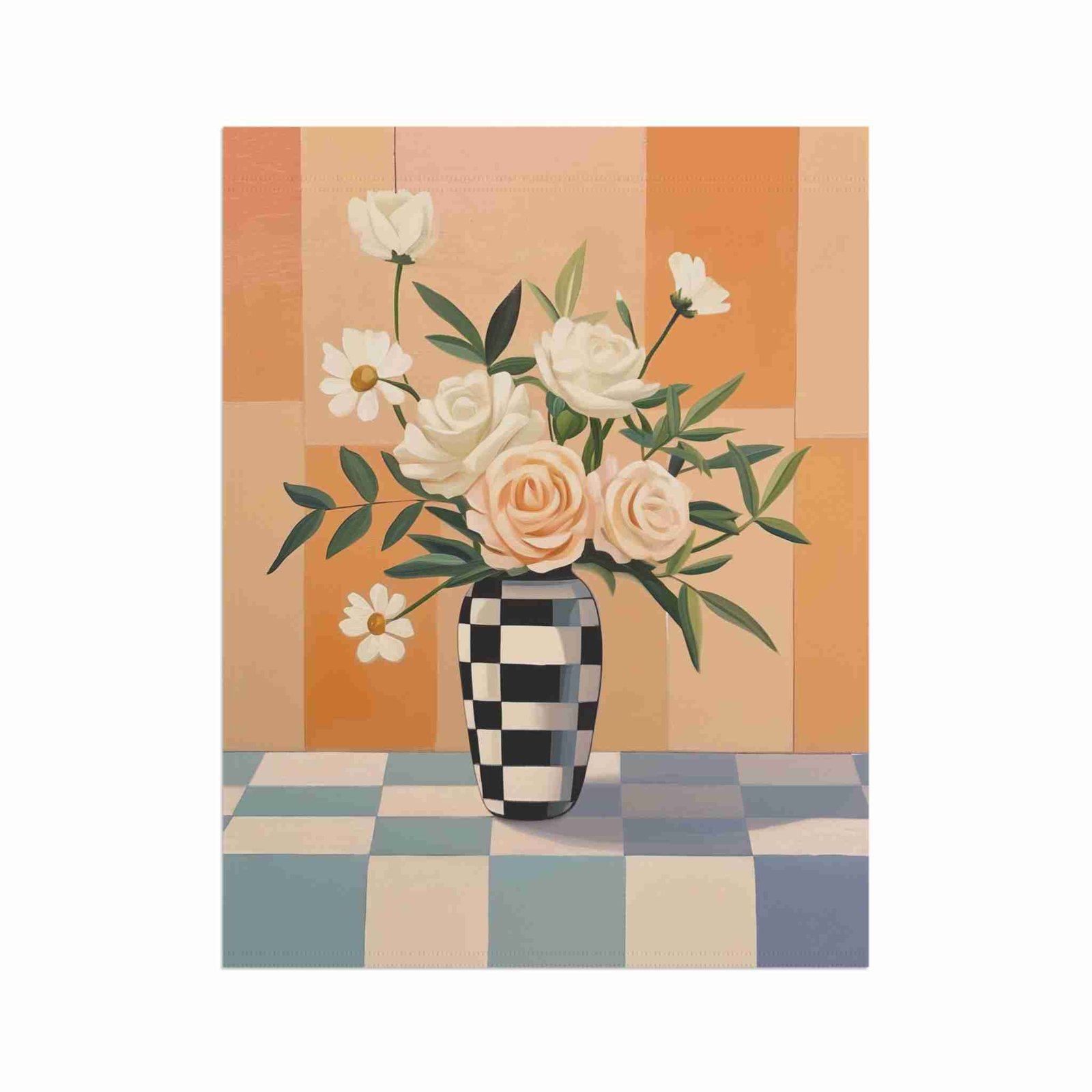 Abstract Checkered Vase Flower Garden Flag - Image 8