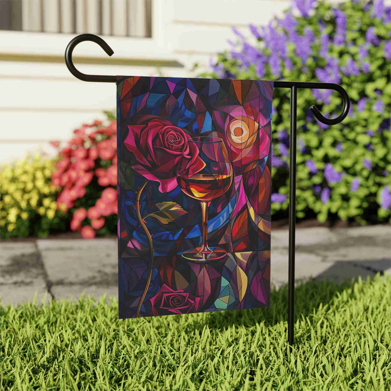 Abstract Wine and Rose Garden Flag - Image 5