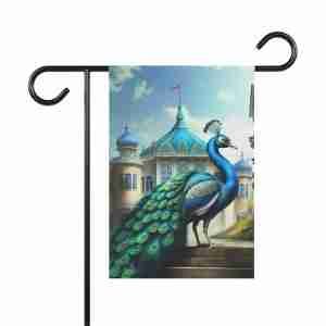 Vibrant Peacock Garden Flag