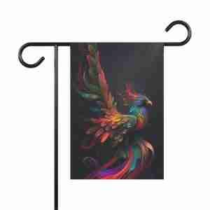 Abstract Rainbow Phoenix Garden Flag
