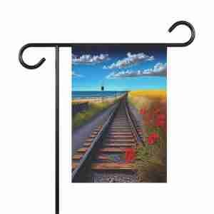 Scenic Railroad Tracks Garden Flag