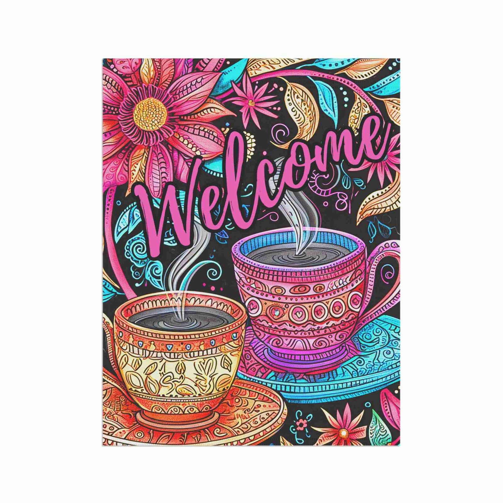 Colorful Coffee Welcome Garden Flag - Image 7