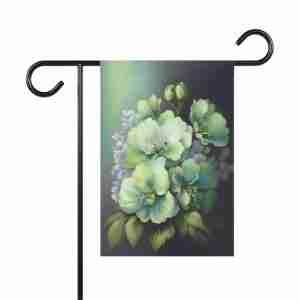 Green Flower Garden Flag