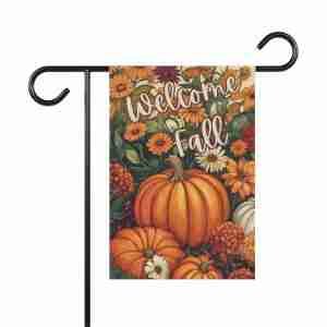 Welcome Fall Pumpkin Garden Flag
