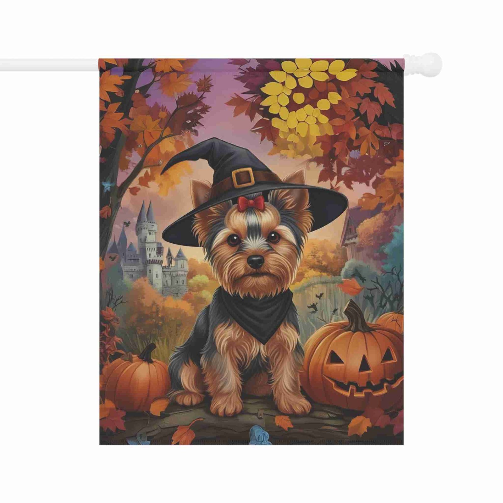 Yorkshire Terrier Halloween Pumpkin Garden Flag - Image 6