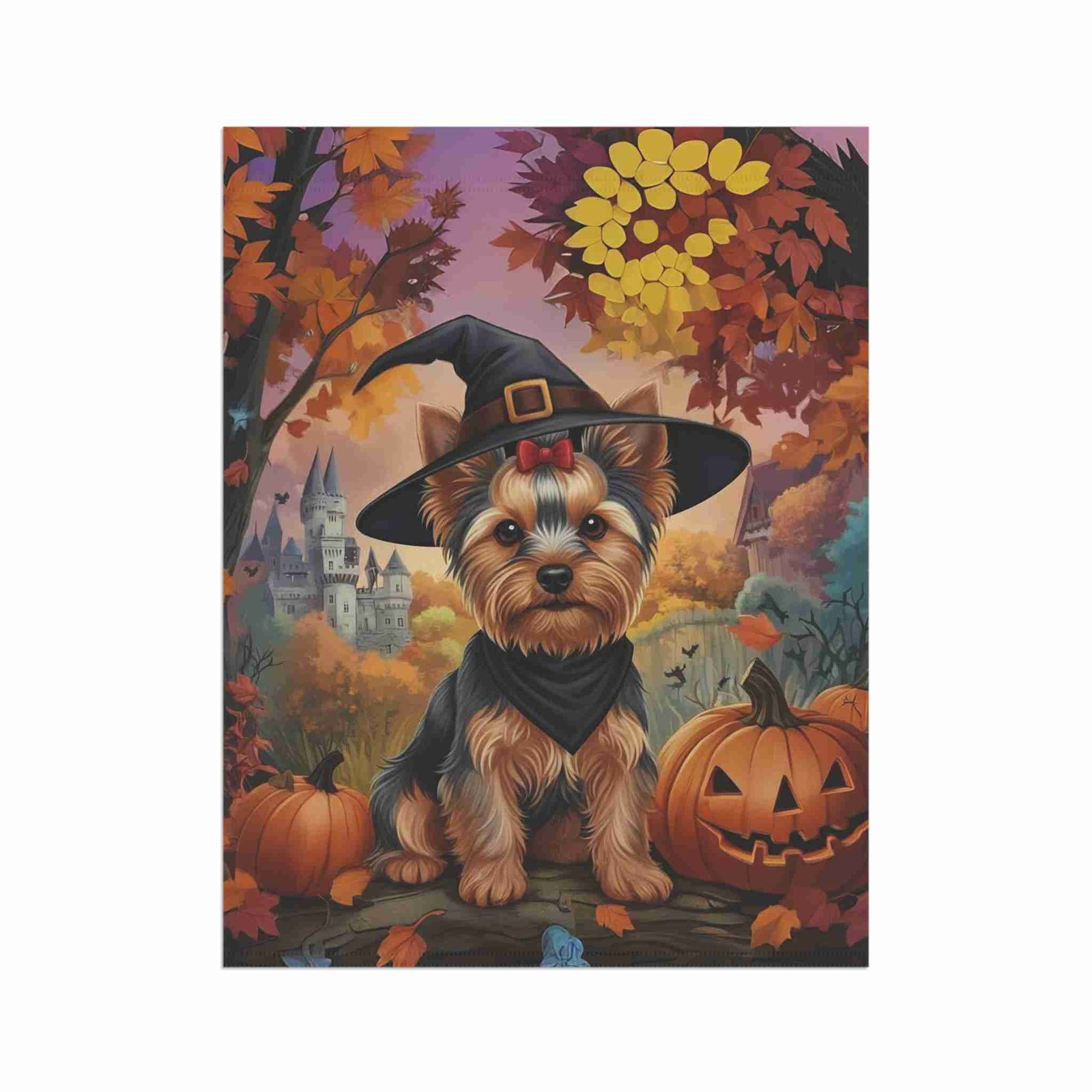 Yorkshire Terrier Halloween Pumpkin Garden Flag - Image 8