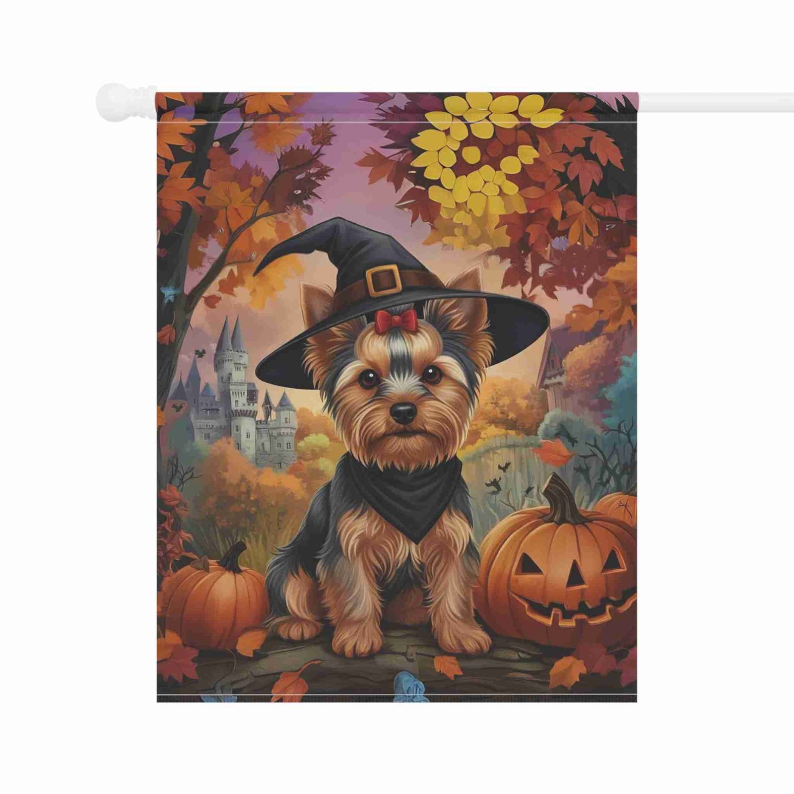 Yorkshire Terrier Halloween Pumpkin Garden Flag - Image 7