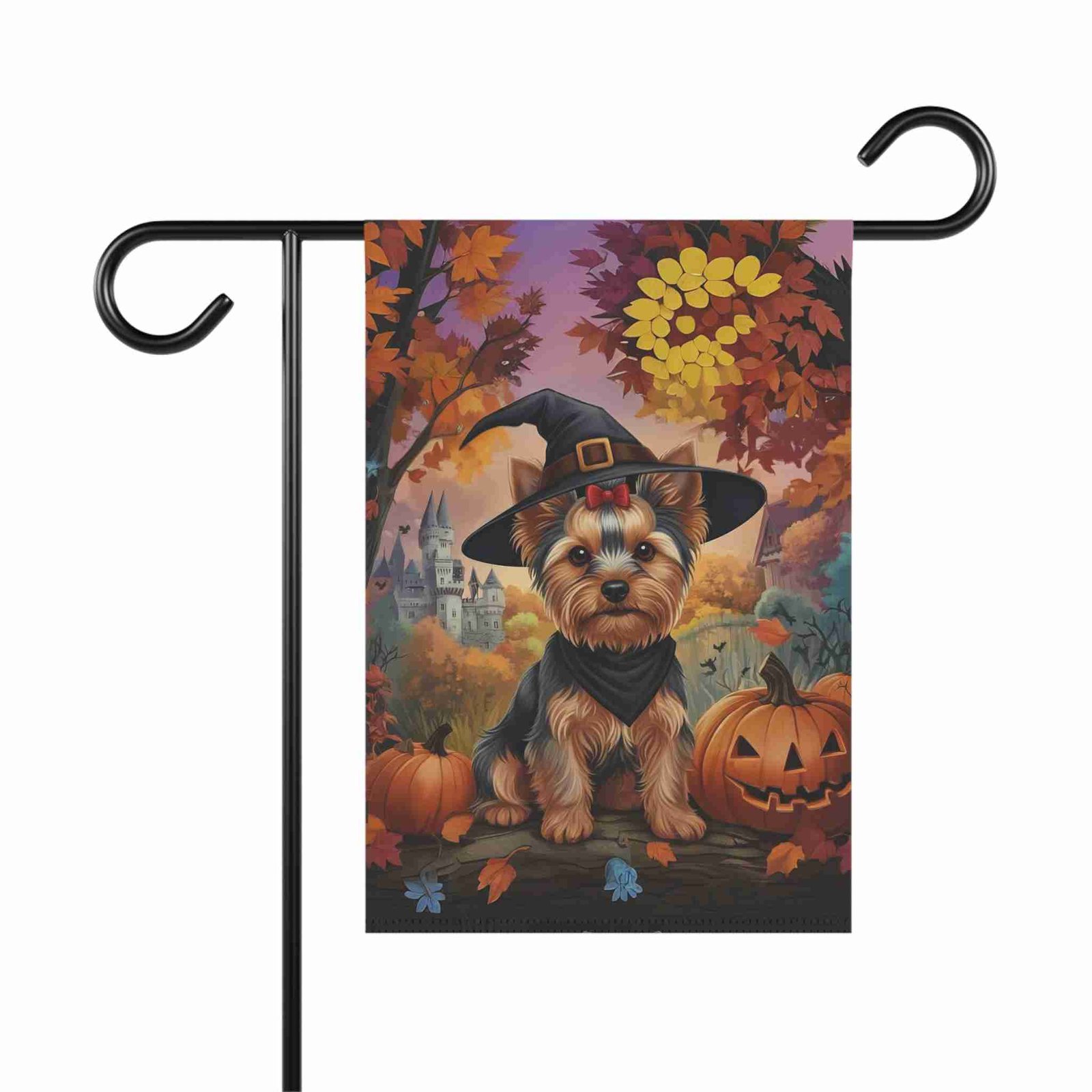 Yorkshire Terrier Halloween Pumpkin Garden Flag