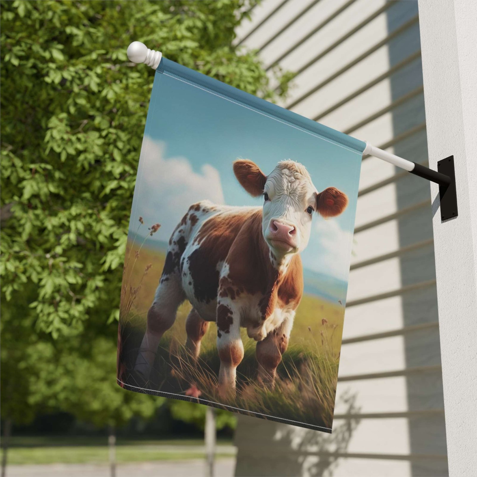 Calf in a Field Garden Flag - Image 8