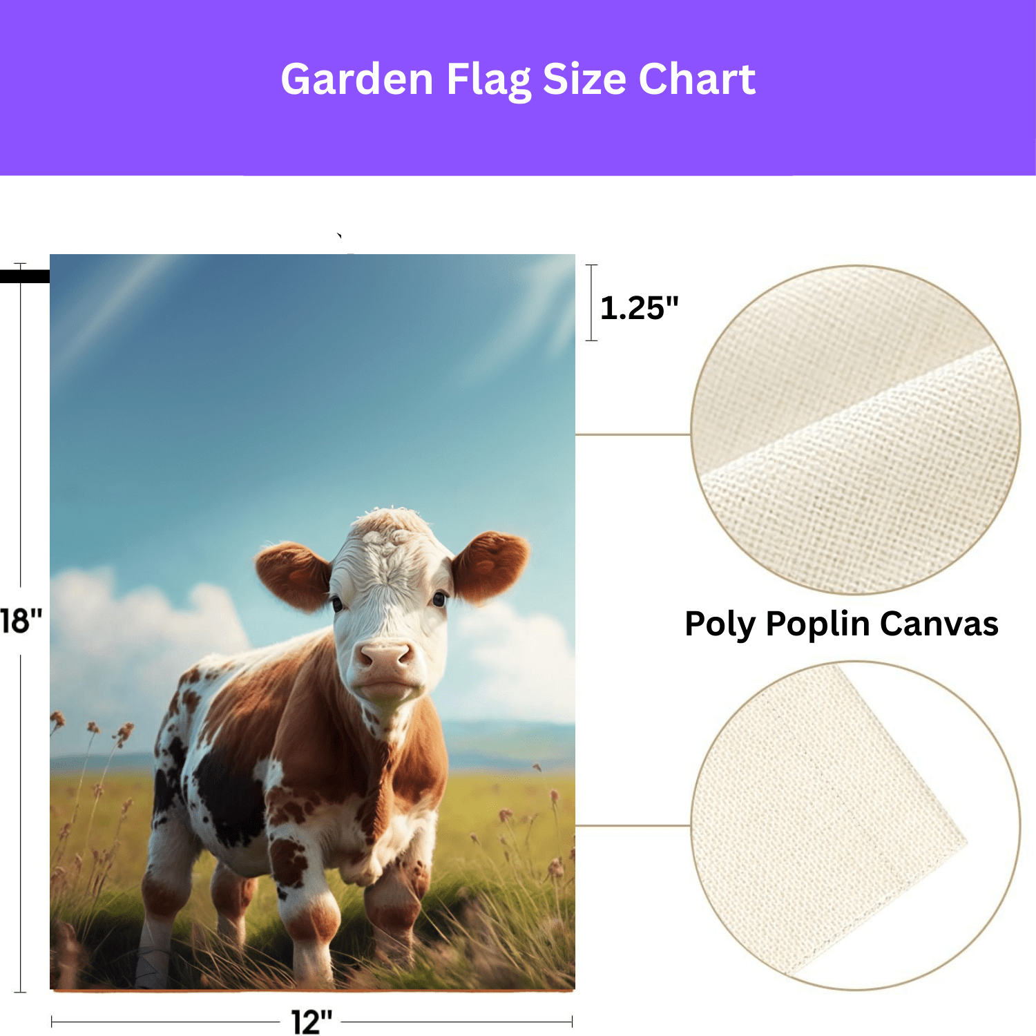 Calf in a Field Garden Flag - Image 4