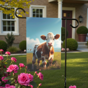 Calf in a Field Garden Flag