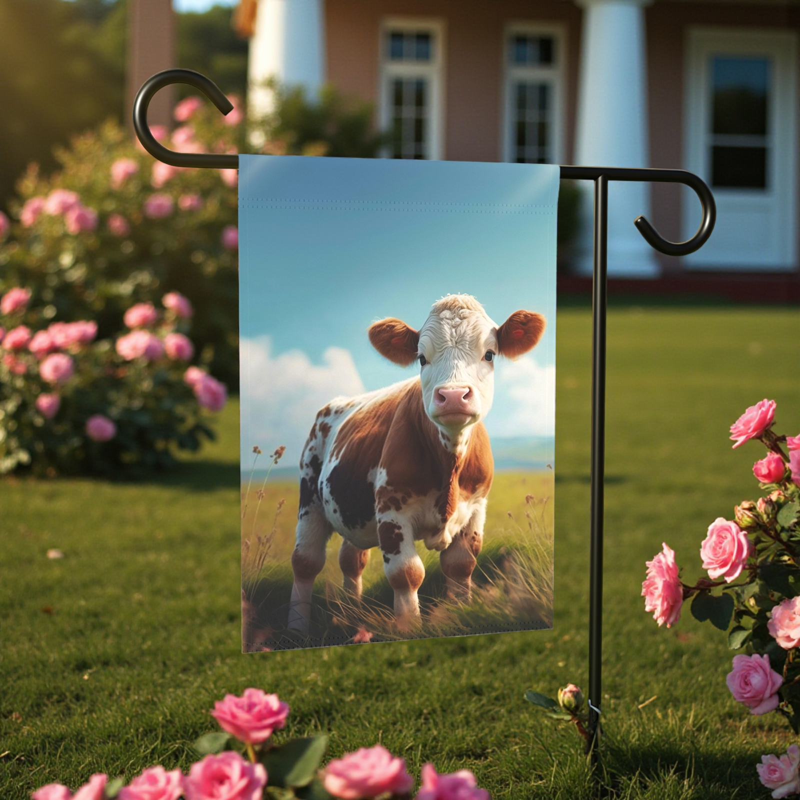 Calf in a Field Garden Flag - Image 6