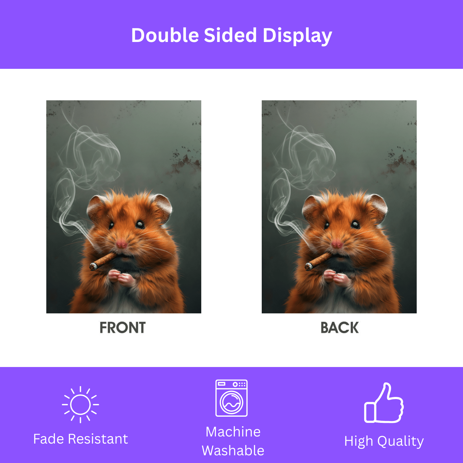 Smokin' Hamster Garden Flag - Image 2