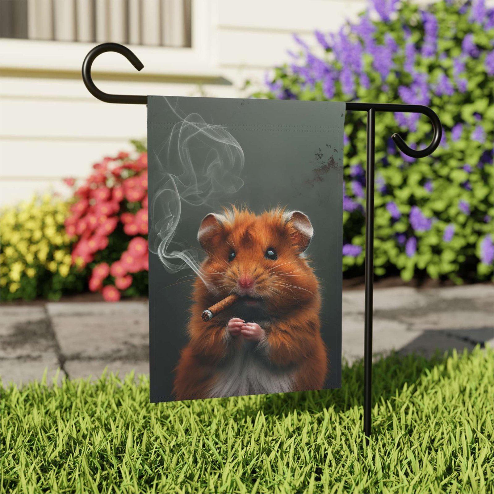 Smokin' Hamster Garden Flag - Image 7