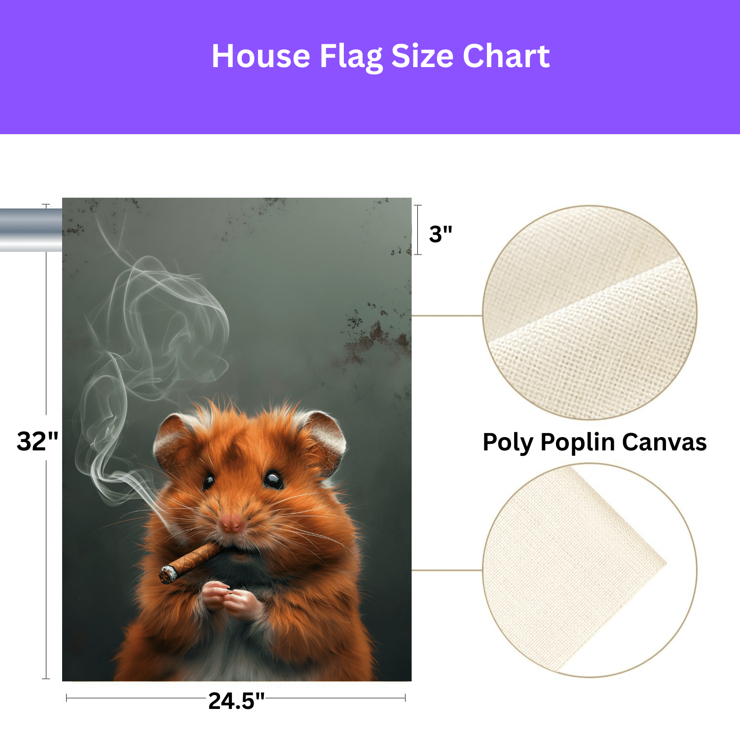 Smokin' Hamster Garden Flag - Image 3