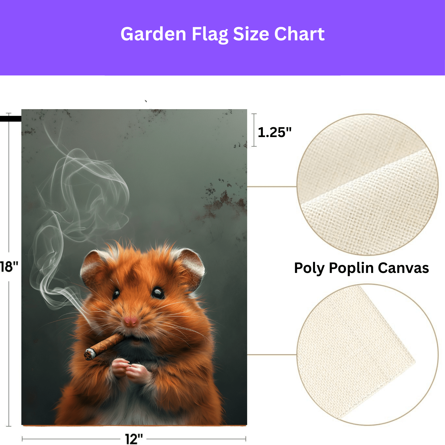 Smokin' Hamster Garden Flag - Image 4