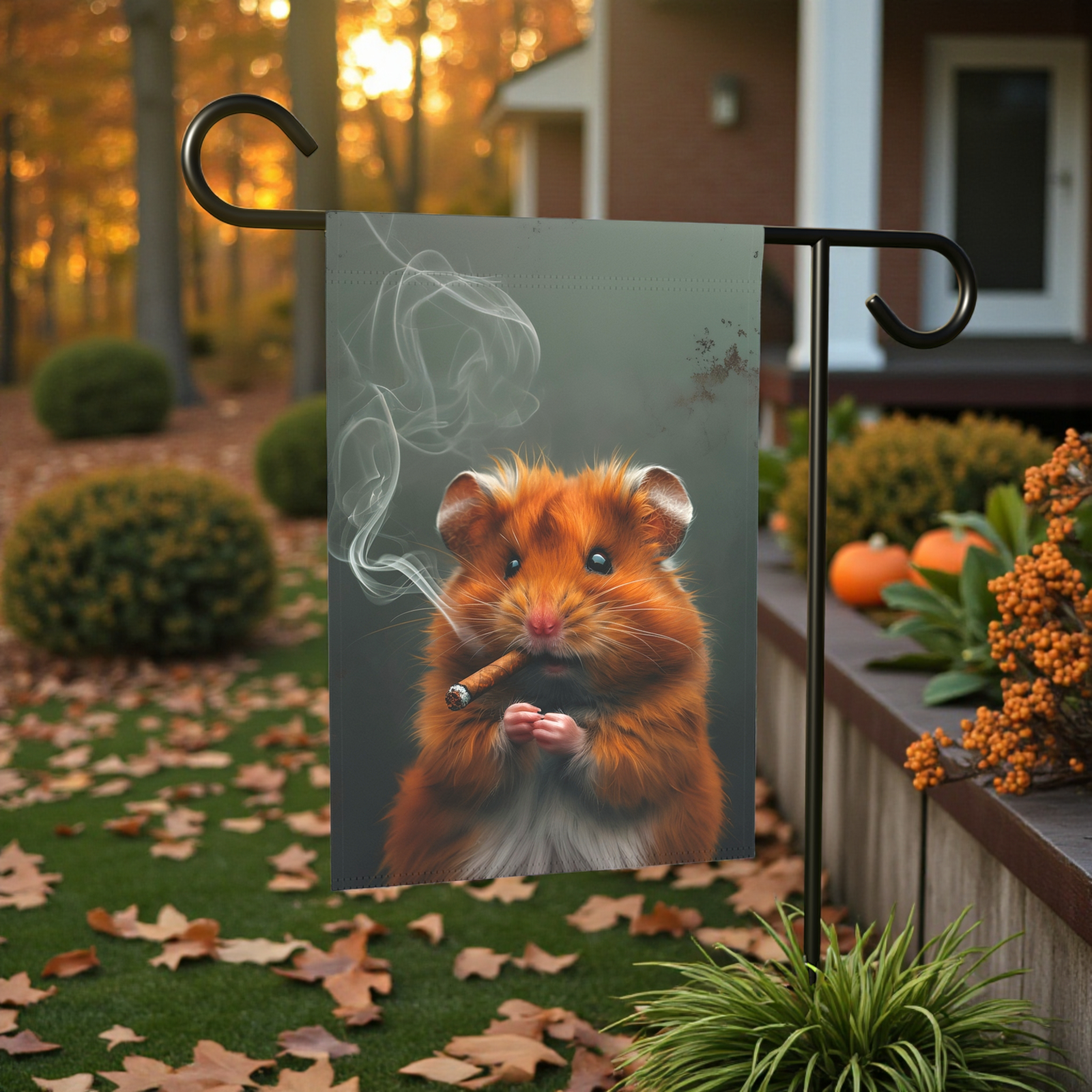 Smokin' Hamster Garden Flag - Image 5