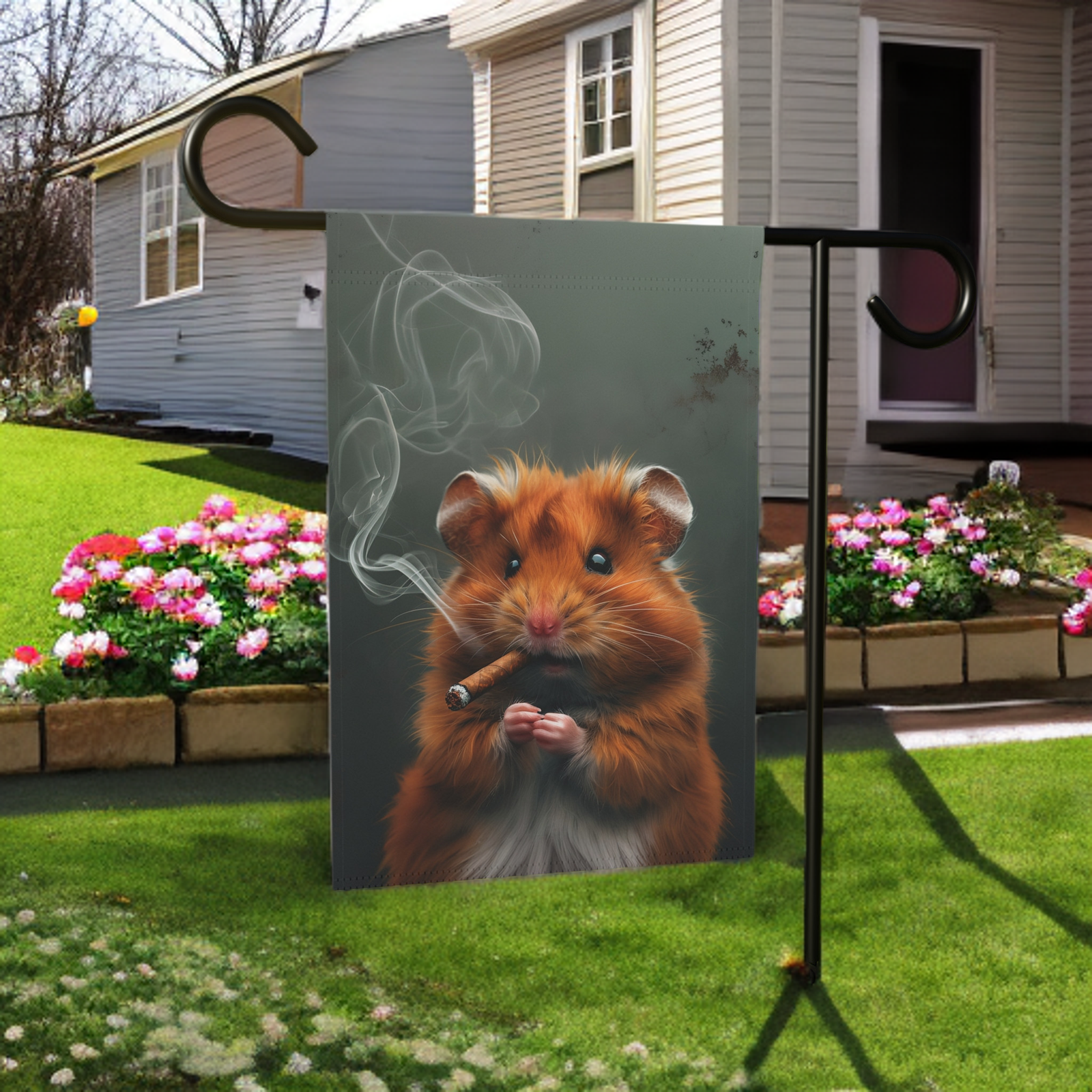 Smokin' Hamster Garden Flag - Image 6